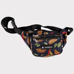 Everest Fruit Themed Fanny Pack Waist Bag Blue Black Orange Zipper Pockets